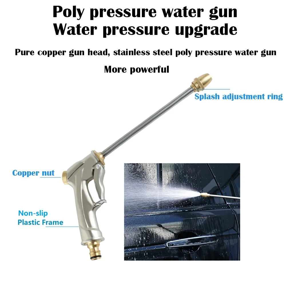 Adjustable High-Pressure Water Spray Gun for Car Washing and Gardening