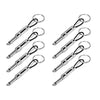A set of vintage guitar amplifier wall key holders with silver metal hooks.