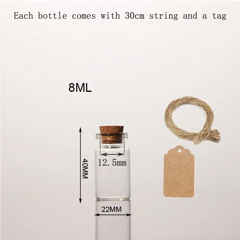 Mini Glass Bottles with Cork Stoppers for DIY Crafts and Gifting