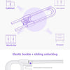 White elastic buckle and sliding unlocking mechanism for cabinet locks