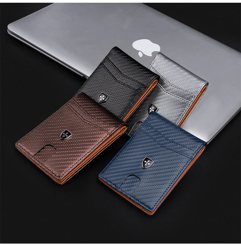 Slim PU Leather Bifold Wallet with Card Holder