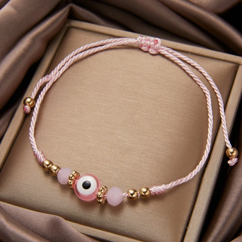 Evil Eye Crystal Bead Bracelet