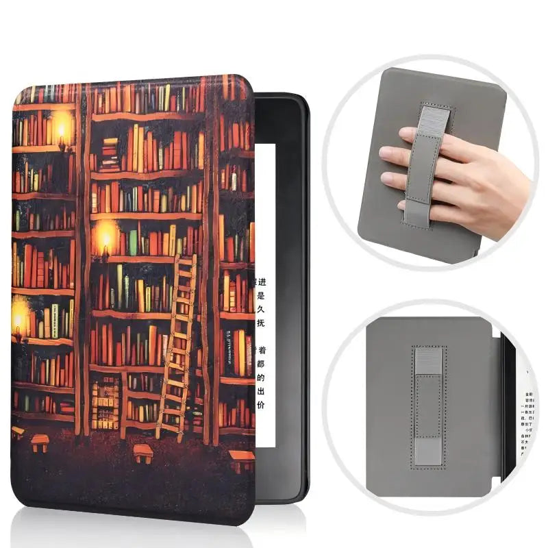 Premium Leather Case for Kindle Paperwhite (2024) with Hand Strap & Auto Sleep/Wake