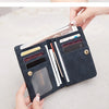 Vintage PU Leather Foldable Clutch Wallet with Wrist Strap
