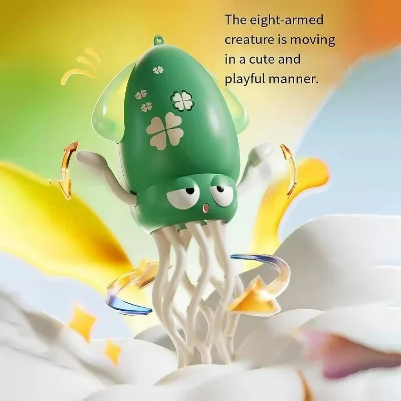 Interactive Dancing Octopus Toy with LED Lights and Obstacle Avoidance