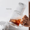 Ribbed Glass Tumbler with Handle & Lid