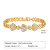Bracelet Chaîne à Anneau de Papier Doré avec Pierres CZ