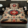 Floral gothic fitted sheet set featuring a cream and red floral pattern with dark accents.
