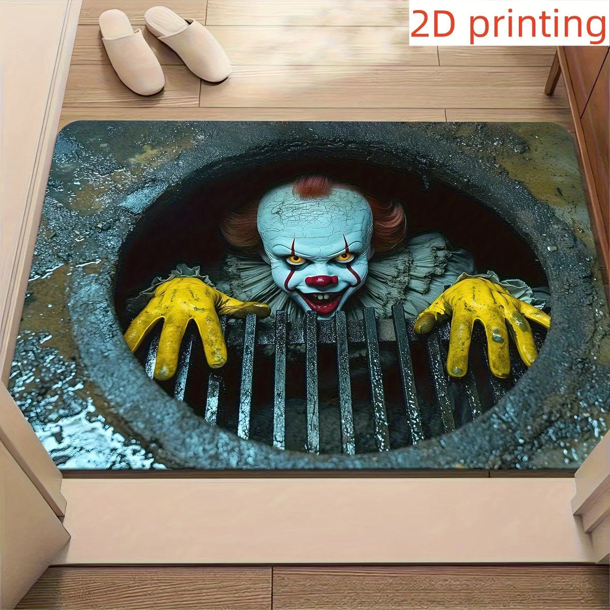 Halloween Clown Doormat for Entryway Decor