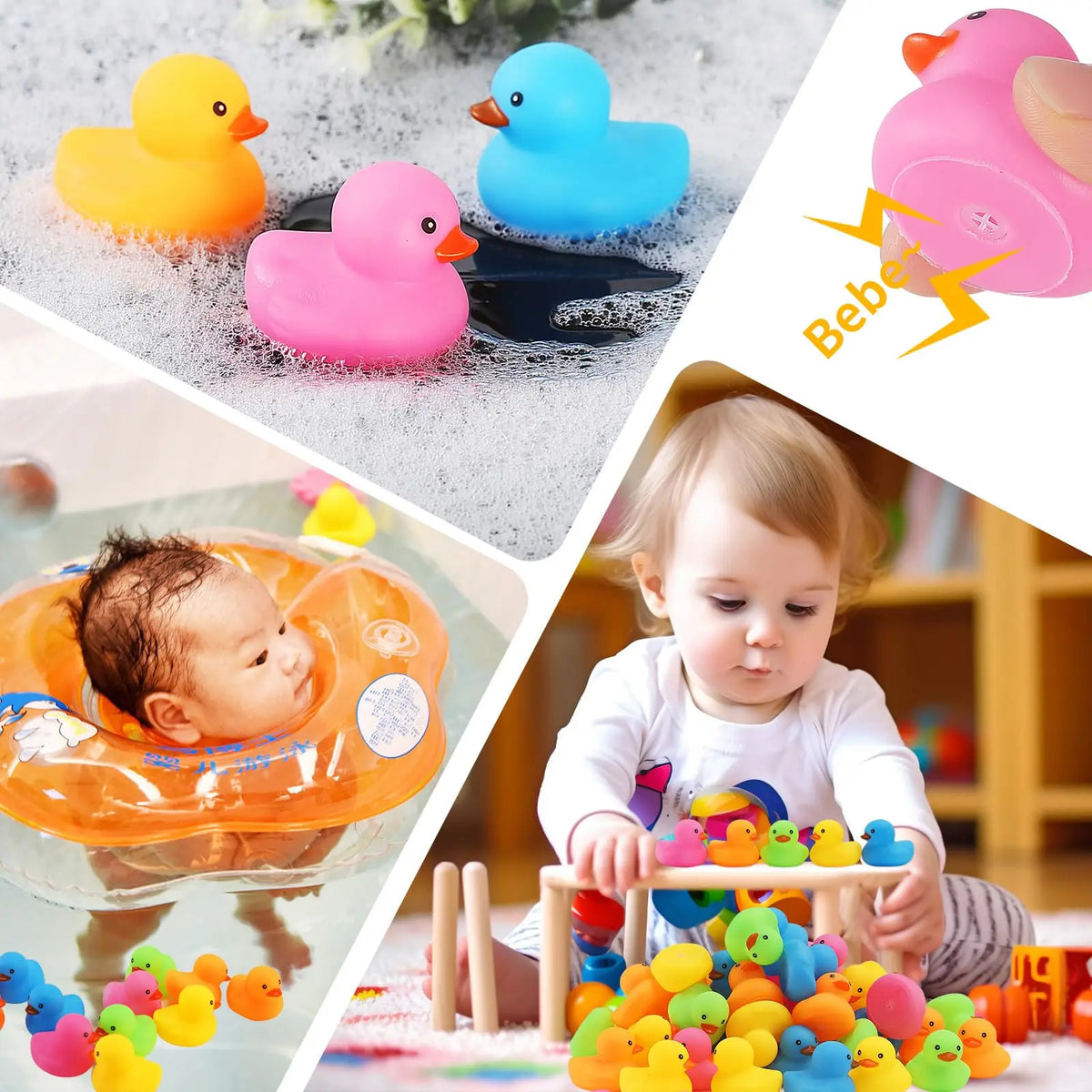 Multicolor Mini Rubber Ducks for Bath and Party Favors