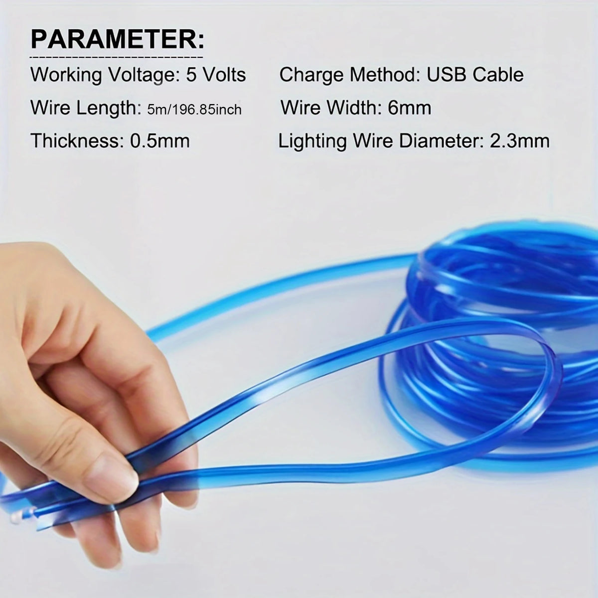USB Powered EL Wire Ambient Light Strip for Car Interior