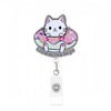 Cute Cat Acrylic ID Badge Reel with Retractable Clip