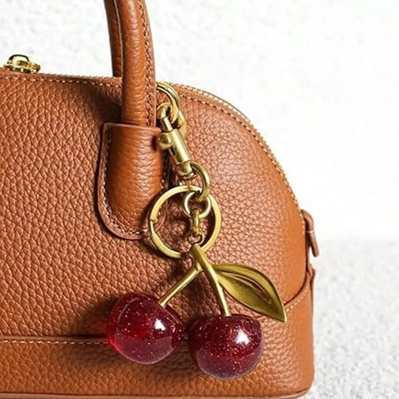 Gold-Plated Cherry Bag Charm