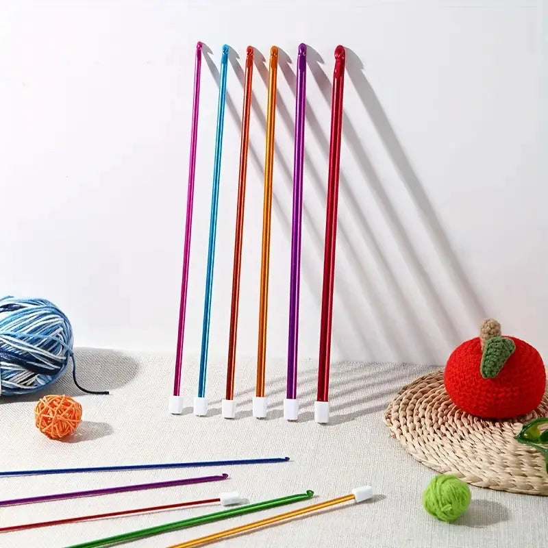 Multicolor Tunisian Afghan Crochet Hook Set (11 Sizes, 2–8 mm)