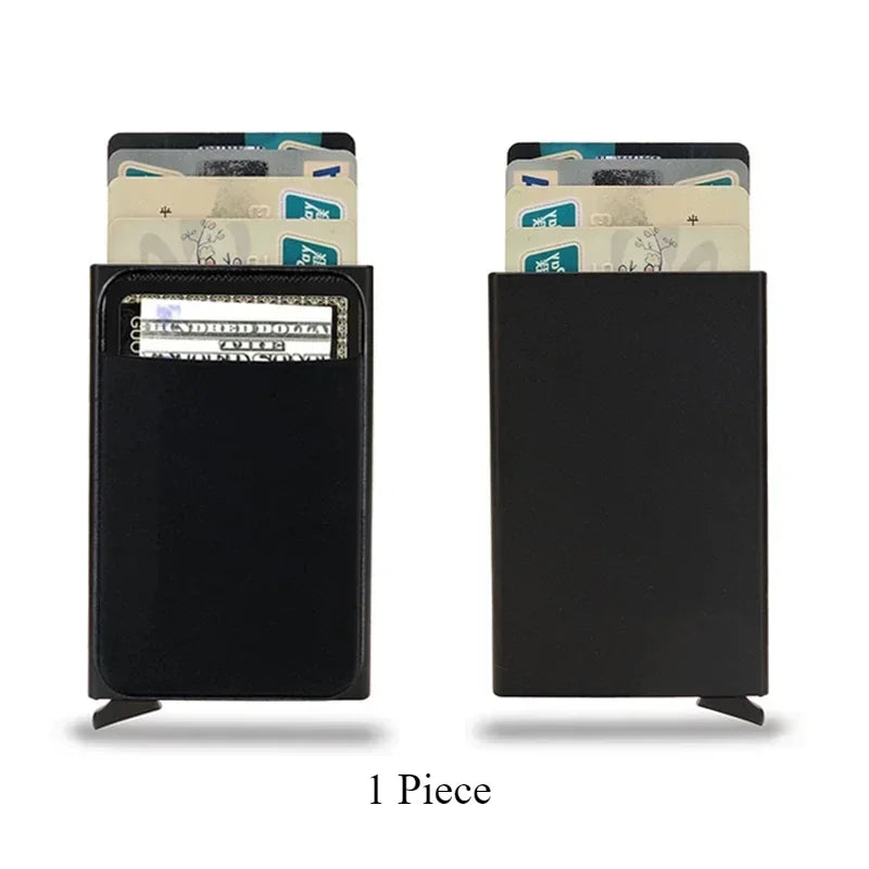 Slim RFID Blocking Metal Cardholder with Pop-Up Mechanism