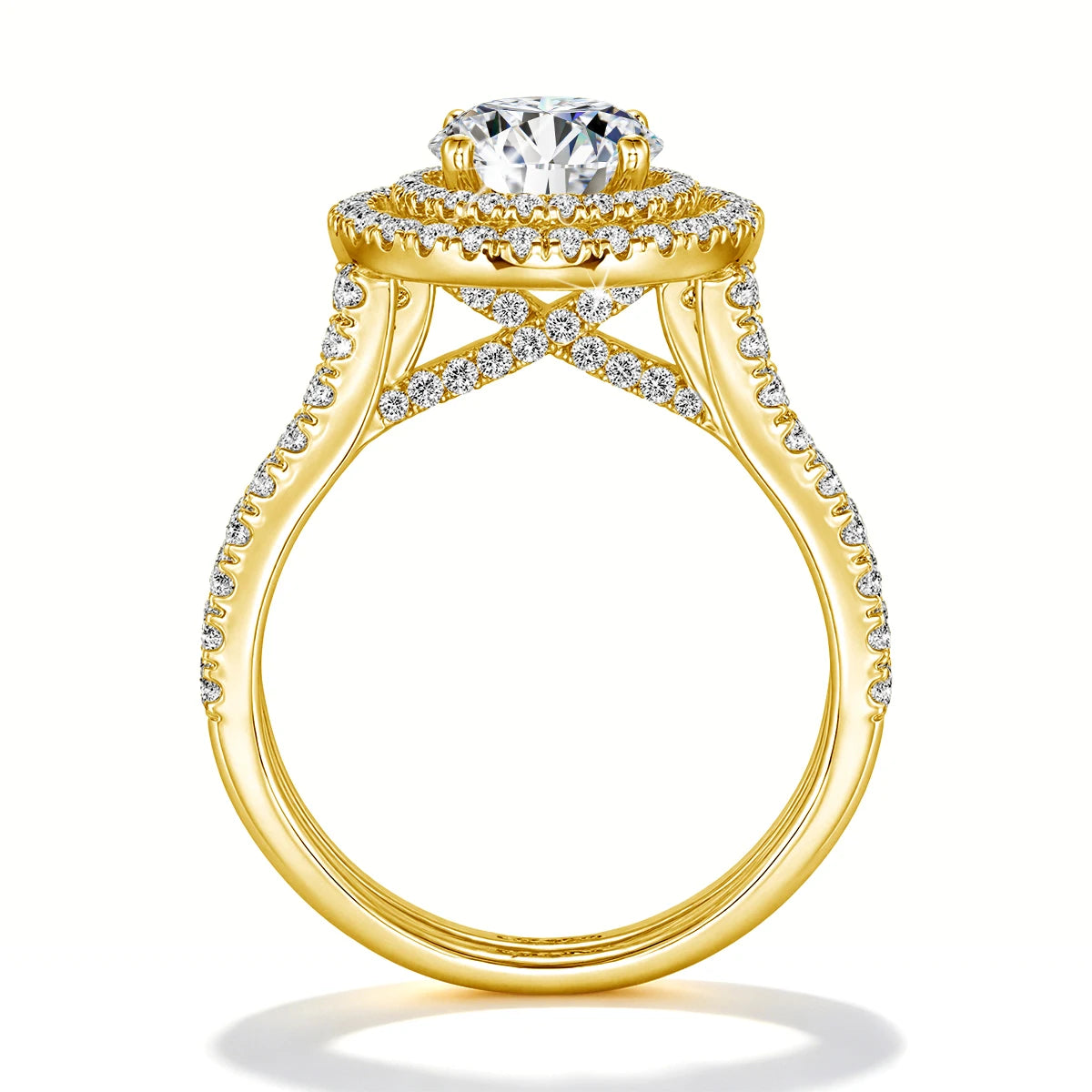 Anillo de Moissanita Redonda de 1.2ct en Plata de Ley 925