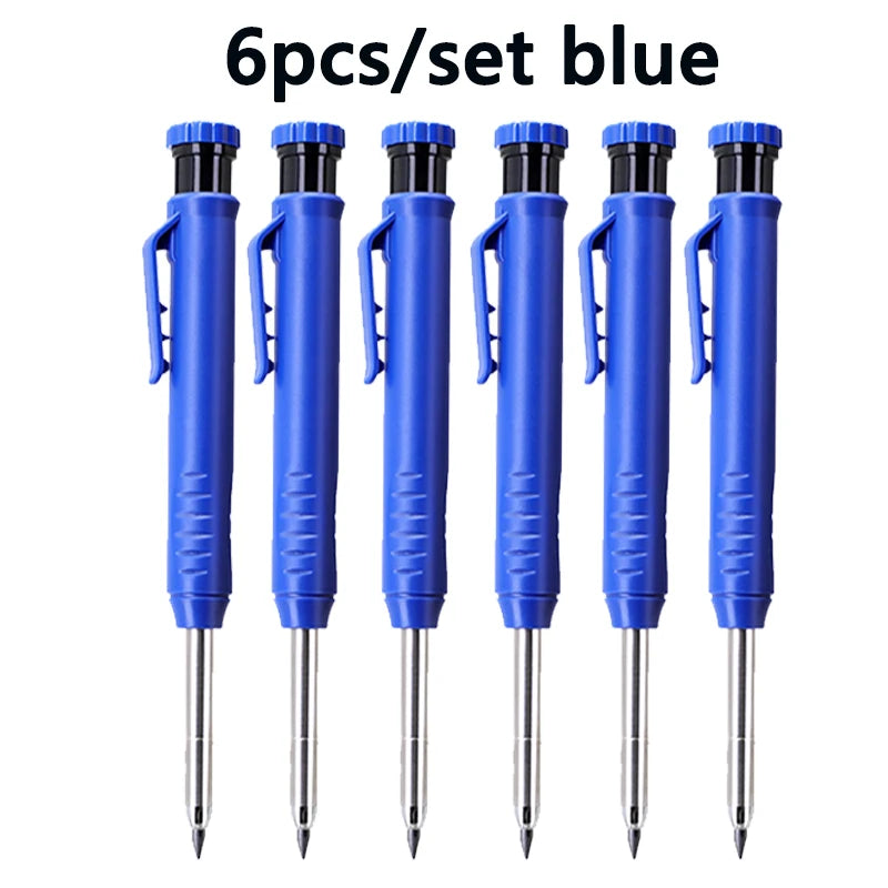 Professional Carpenter Pencils with Built-in Sharpener (Set of 6)