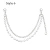 Silver chain accessory featuring a bohemian starfish charm and multiple strands of small pearls.