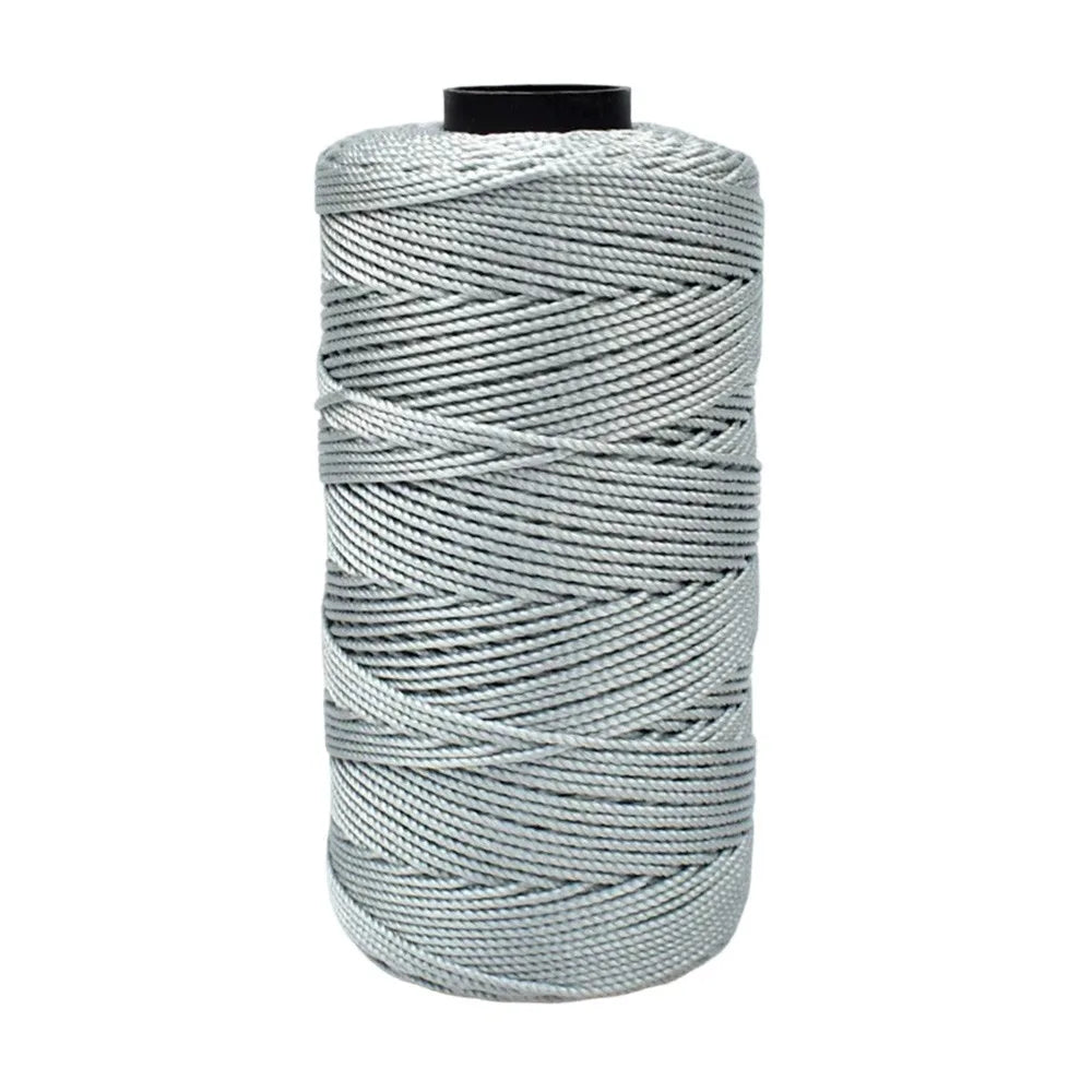 Spool of light gray ice cotton silk thread for knitting and crochet