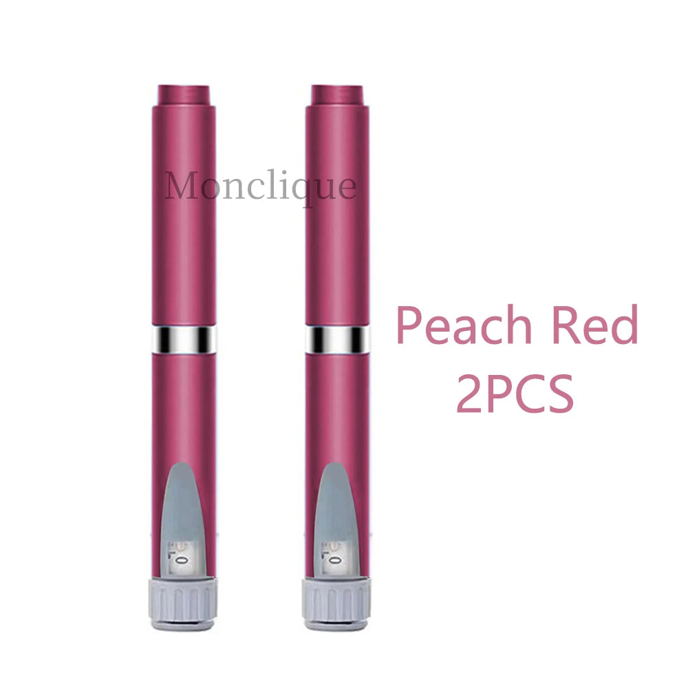 Peach Red Monclique reusable metal injection pen portable dispenser in 2 pieces