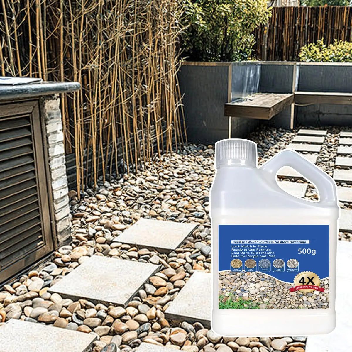 Pea Gravel & Rock Adhesive - Fast-Drying Stone Glue for Outdoor Landscaping
