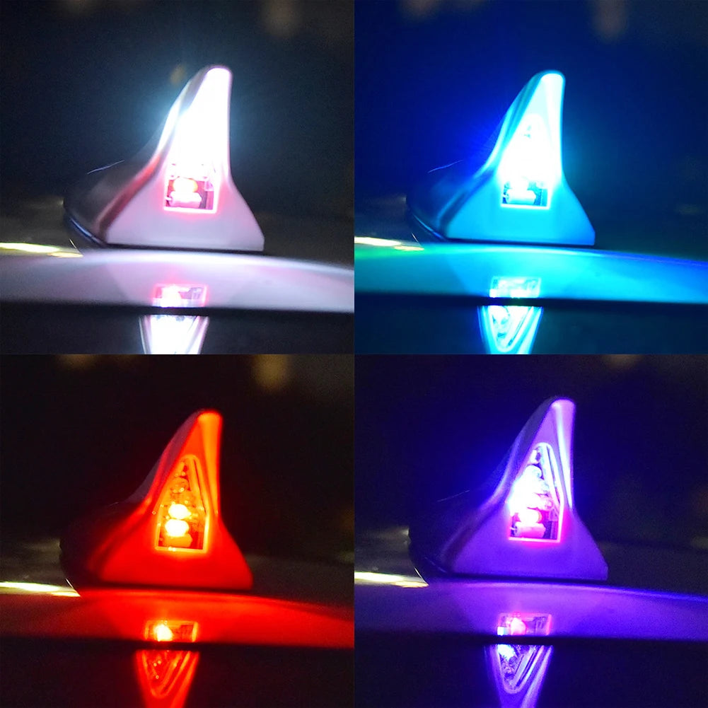 Solar-Powered Shark Fin LED Roof Antenna with Warning Lights