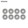 A set of replacement parts for a Dreame robot vacuum cleaner, showing multiple circular brush components.