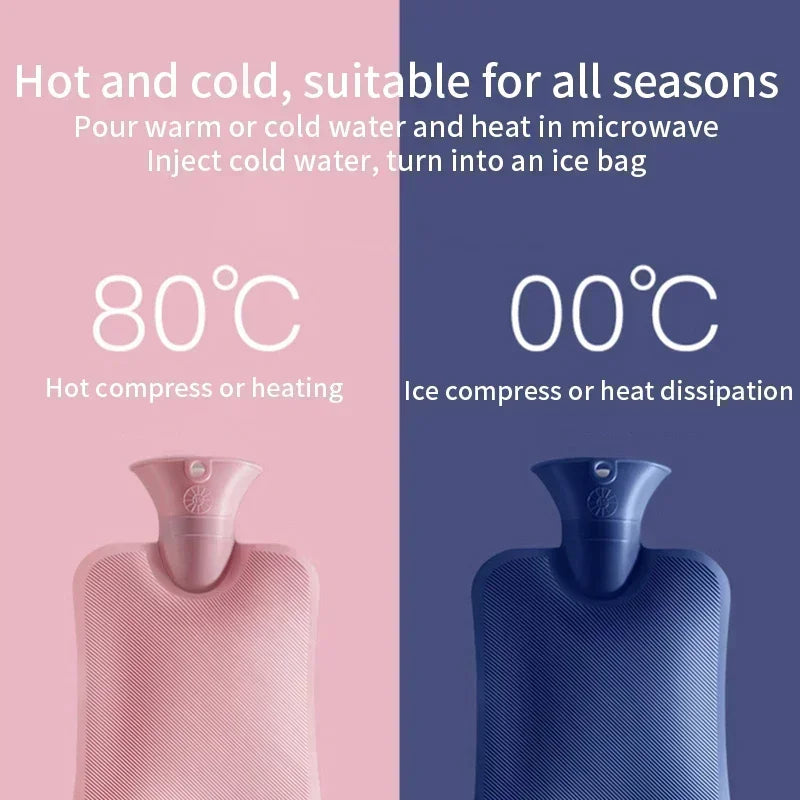 Reusable Hot Water Bottle with Soft Fleece Cover