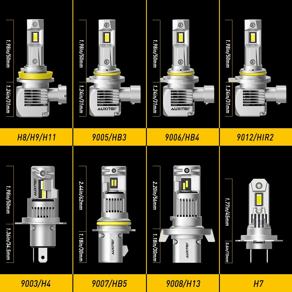 Ultra-Bright LED Headlight Bulbs (Pair) – 6000K White