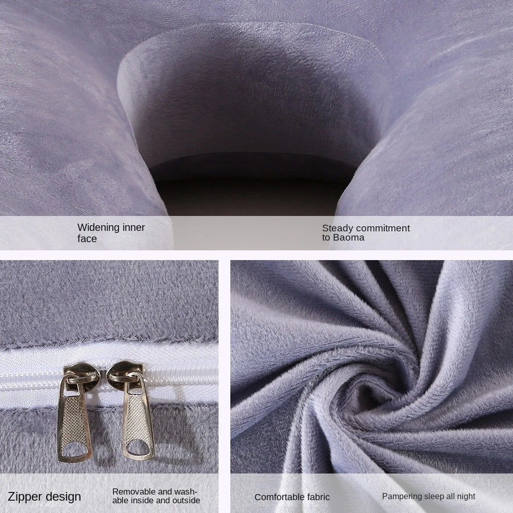 U-Shaped Full Body Pregnancy Pillow with Removable Velvet Cover