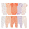 Baby Cotton Bodysuit and Pants Outfit Set (4-Piece)