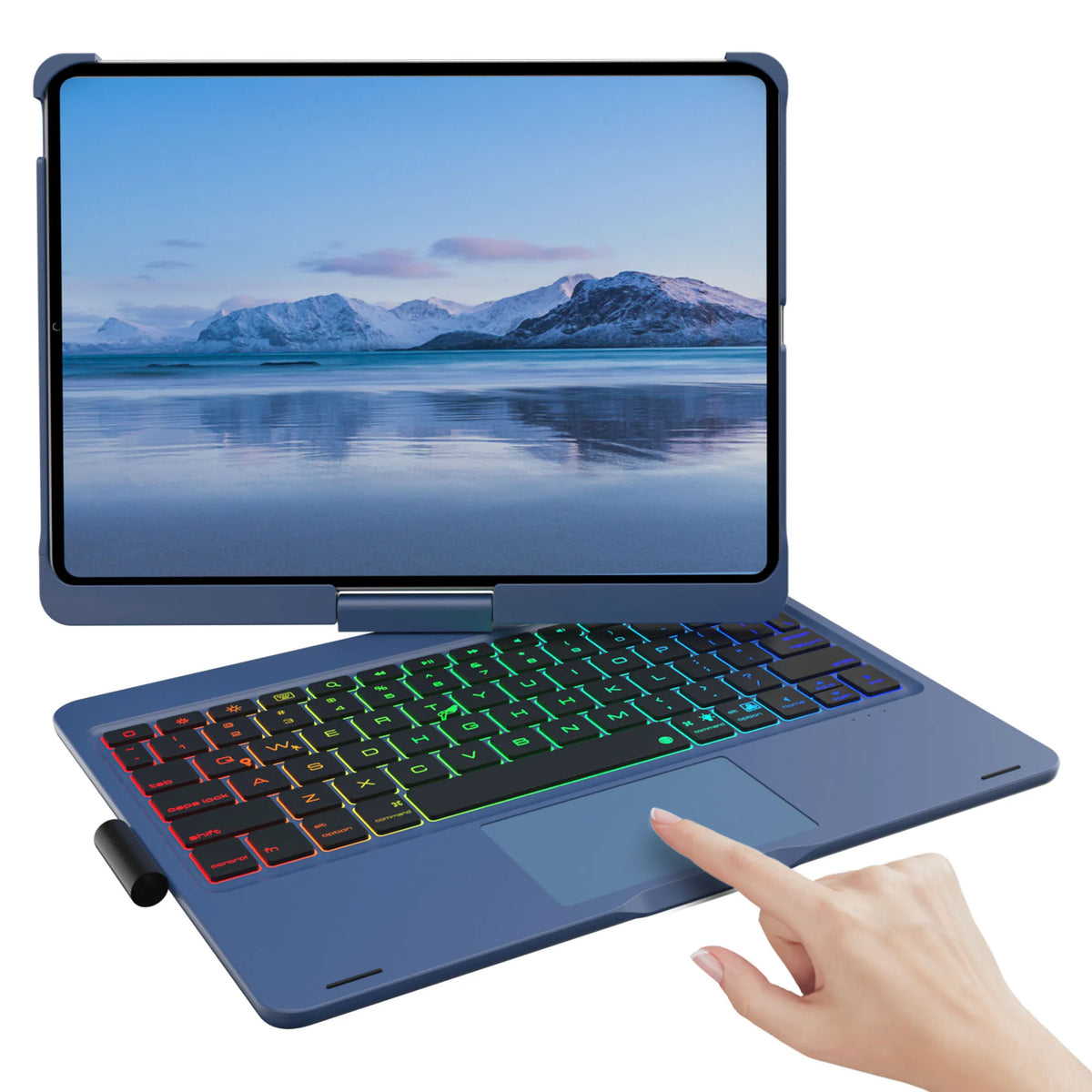 Backlit Keyboard Case with Trackpad & 360° Swivel for iPad