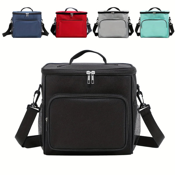Insulated Oxford Lunch Bag with Adjustable Shoulder Strap