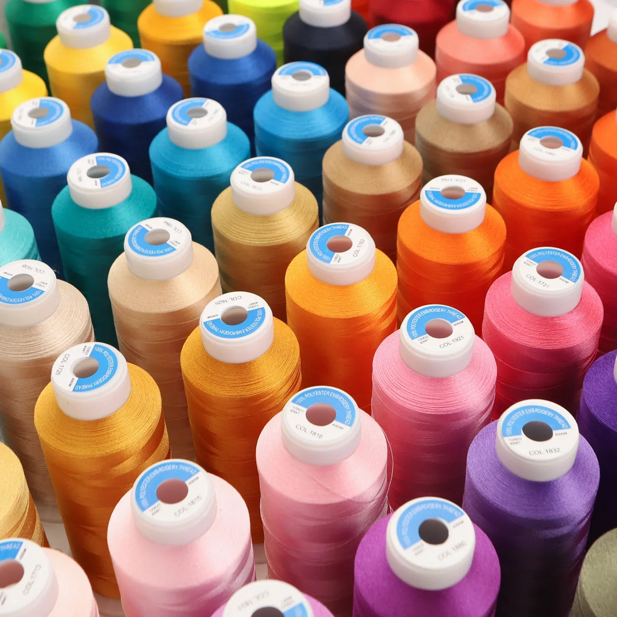 80-Color Polyester Embroidery Thread Set with Large 4000m Spools