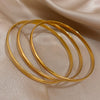 Minimalist Gold-Plated Stainless Steel Bangle Set
