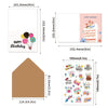Set of 20 Happy Birthday Cards with Envelopes and Stickers
