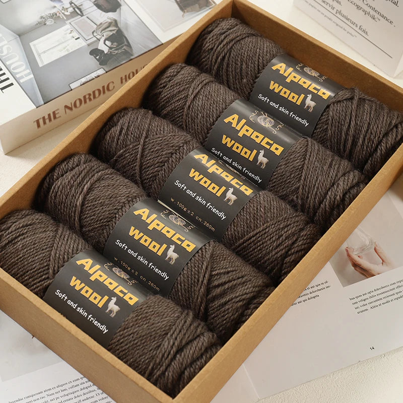 Chunky Alpaca Wool Knitting Yarn – 500g Multi-Color Set for Cozy Winter Projects