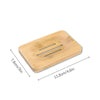A natural bamboo soap dish with fast-dry drainage holes.
