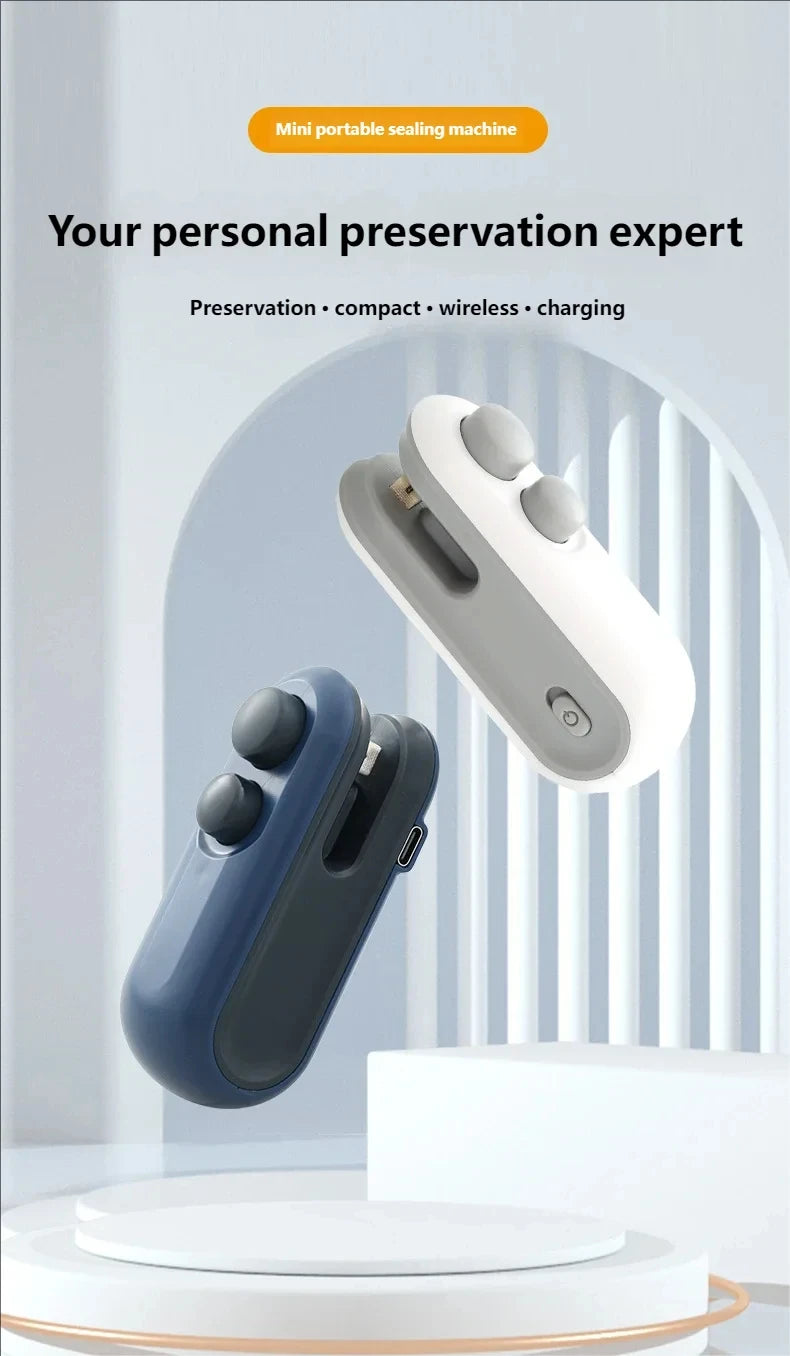 Portable USB Rechargeable Food Sealer for Bags