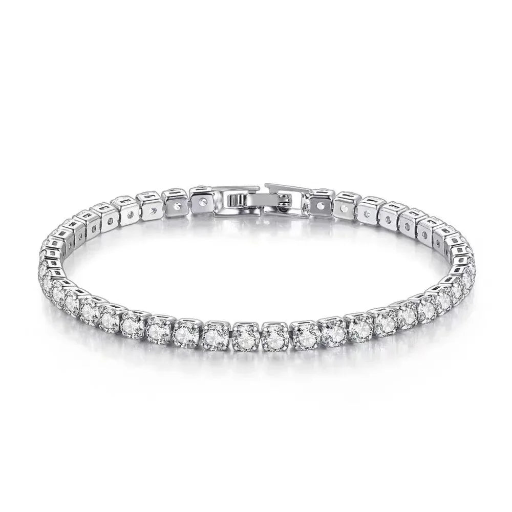 Sterling Silver Tennis Bracelet with Zircon Stones