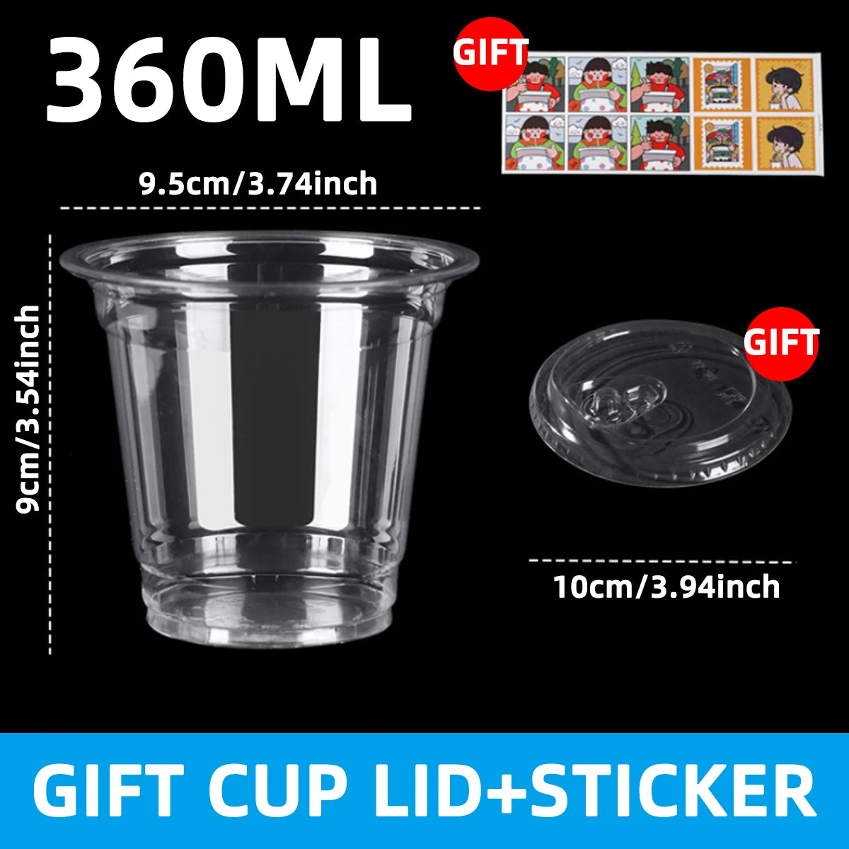 Clear Disposable Plastic Cups with Lids for Iced Drinks