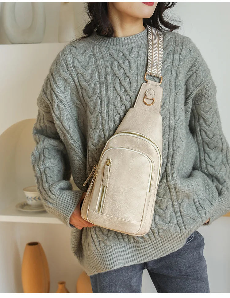 Elegant PU Leather Crossbody Sling Bag for Women