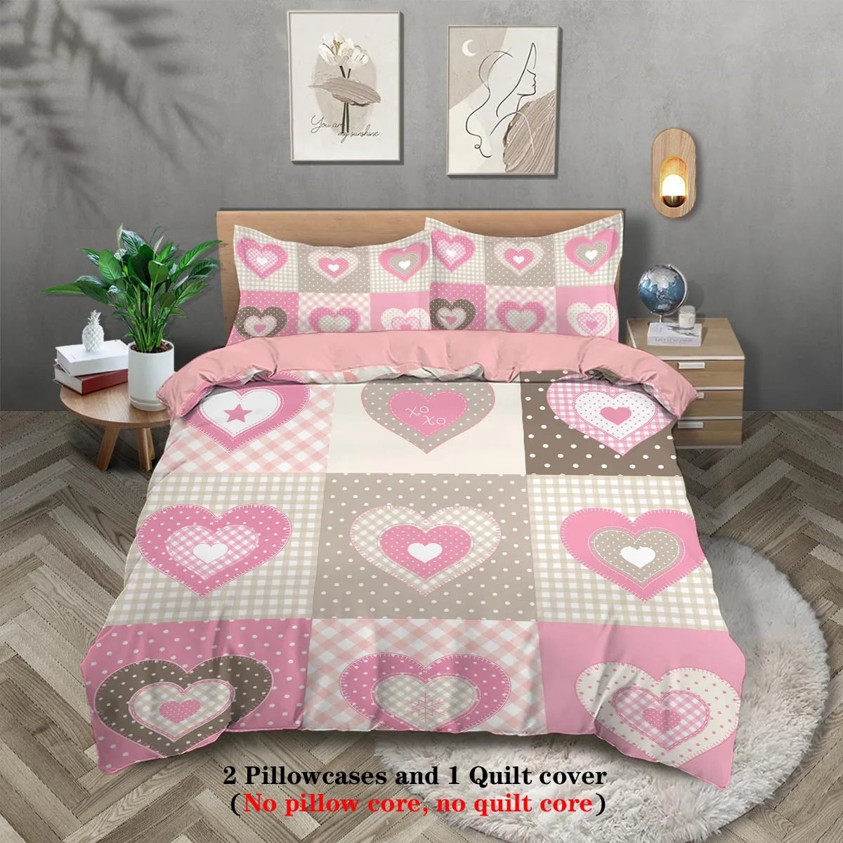 3-Piece Microfiber Comforter Set with Duvet Cover and Pillowcases