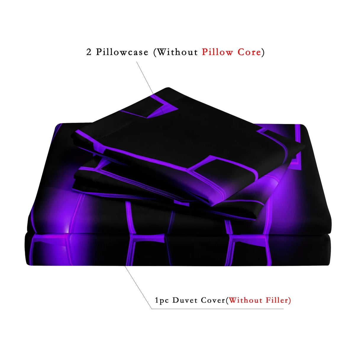 Geometric 3D Hexagonal Honeycomb Duvet Cover Set