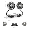 Dual-Head USB Car Fan with Adjustable LED Light