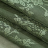 Green Lace Curtains 84 Inches Long, Boho Sheer Florals with Scallop Ruffle
