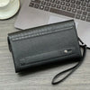 Crocodile Pattern Clutch Bag with Flap Closure