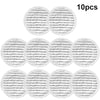 Ten replacement mop cloths for Shark steam mops, shown as circular, textured gray cloths.