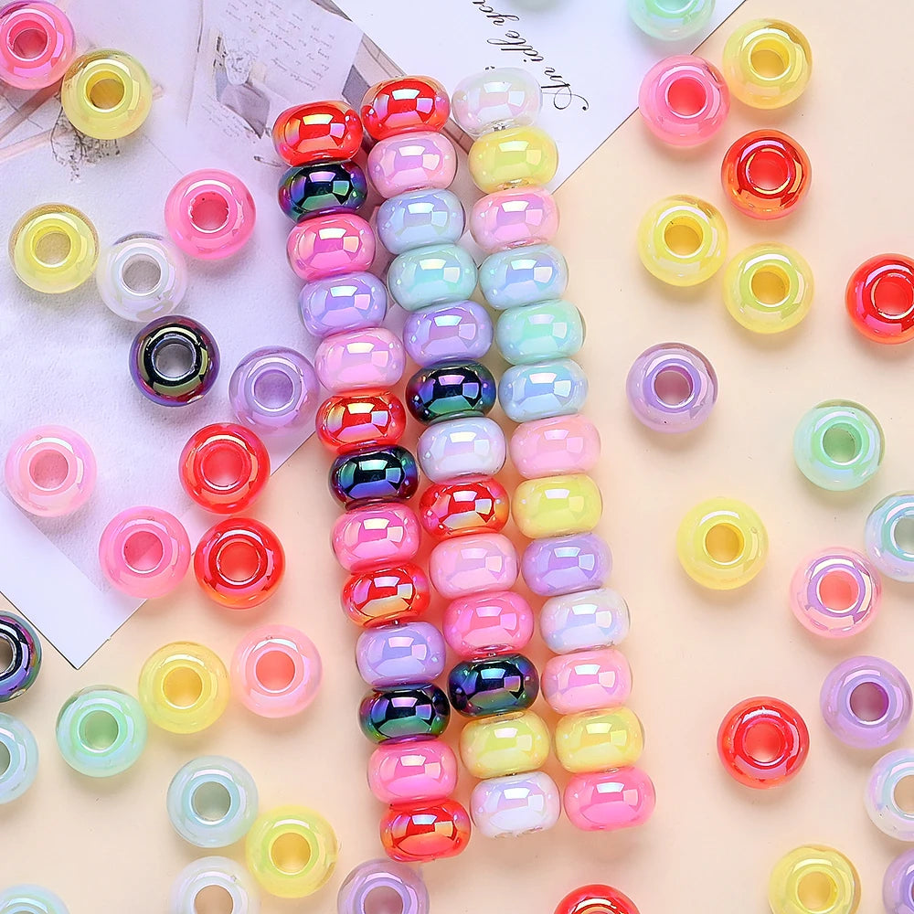 Multicolor Faceted Acrylic Spacer Beads for Jewelry Making