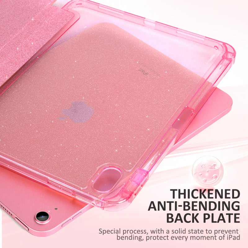 Pink glitzerndes Anti-Bieg-Rückblech für iPad Pro Standcover